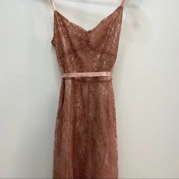 Ann Taylor Pink Lace Sheath Ribbon Dress - Picture 9 of 9
